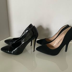 Two pairs of black heels